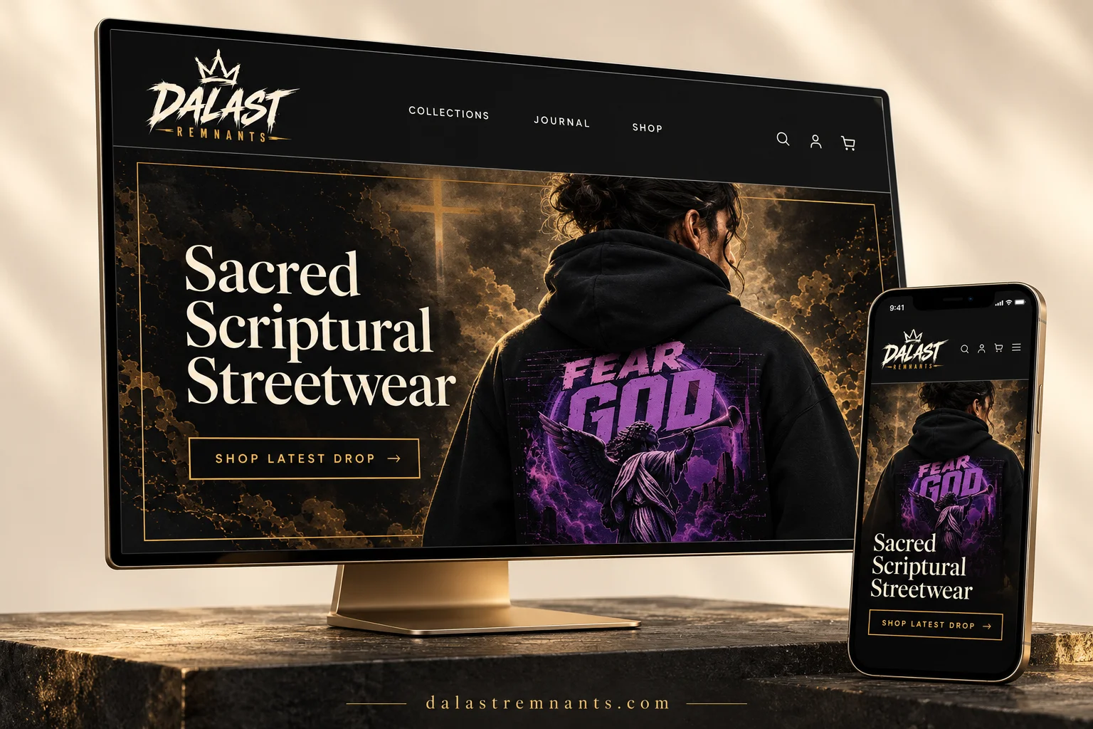 DaLast Remnants website showcased on desktop and mobile screens